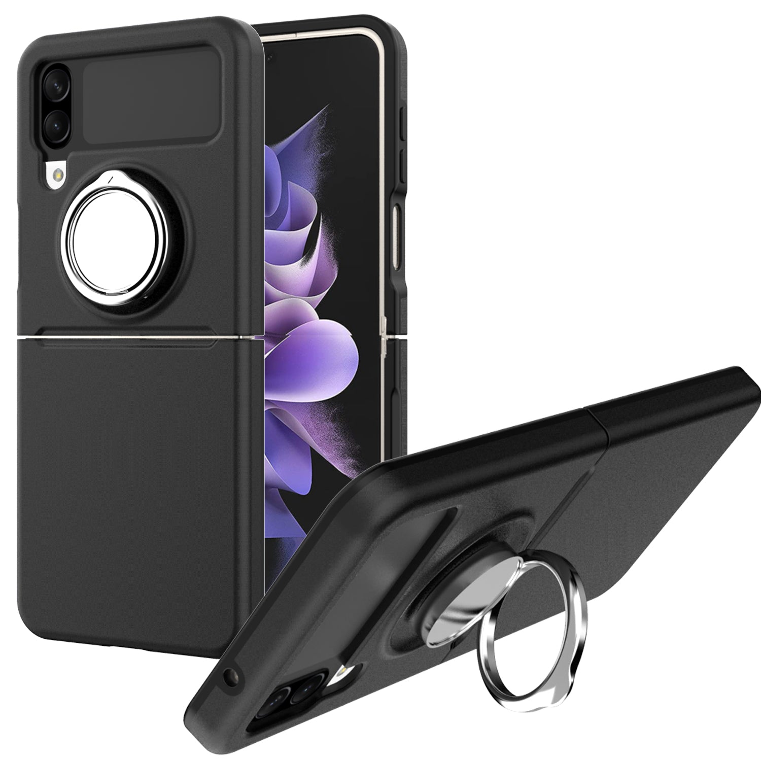 GW19 For Samsung Galaxy Z Flip4 5G Ring Kickstand TPU Phone Case Anti-drop Protection Cover GW19 For Samsung Galaxy Z Flip4 5G Ring Kickstand TPU Phone Case Anti-drop Protection Cover